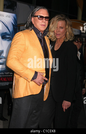 Mickey Rourke and Kim Basinger World Premiere of 'The Informers' held at the Arclight Theater - Arrivals Hollywood, California Stock Photo