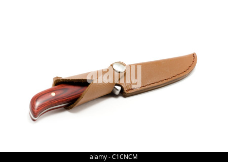 Knife in scabbard insulated on white background Stock Photo