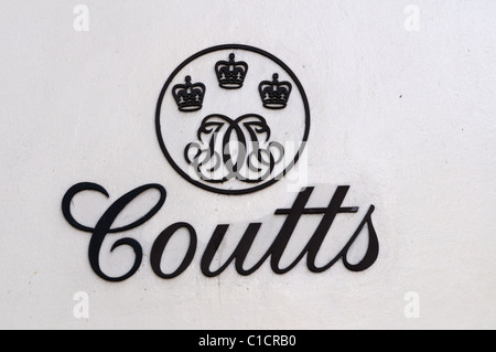 Coutts Bank Sign, 440 The Strand, London, England, UK Stock Photo