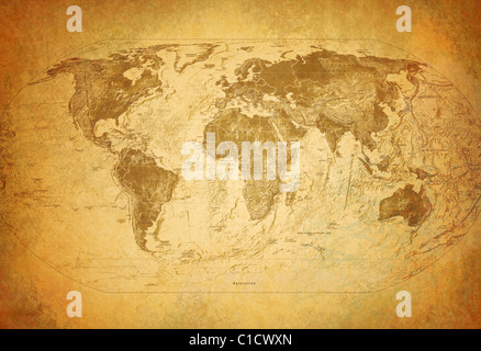 Old map of the world in grunge style. Perfect vintage background Stock ...