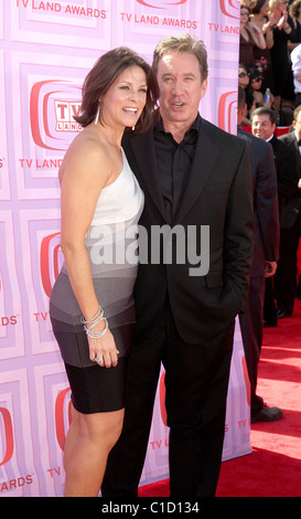 Tim Allen and Jane Hajduk 2009 TV Land Awards held at the Gibson Amphitheater - Arrivals Universal City, California - 19.04.09 Stock Photo