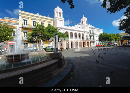 Plaza De Armas Old San Juan, Puerto Rico Stock Photo