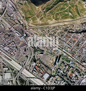 aerial map view above Tijuana Mexico at San Ysidro Mexican American border crossing