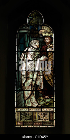 Epsom Surrey England Christchurch Stained Glass Window Stock Photo