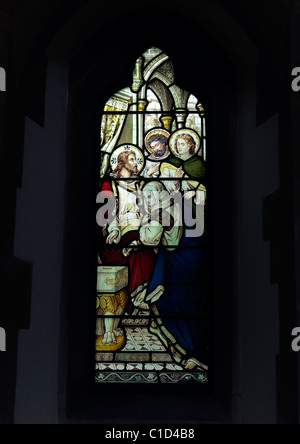 Epsom Surrey England Christchurch Stained Glass Window Stock Photo