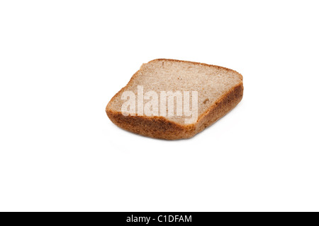One piece of the pumpernickel insulated on white background Stock Photo