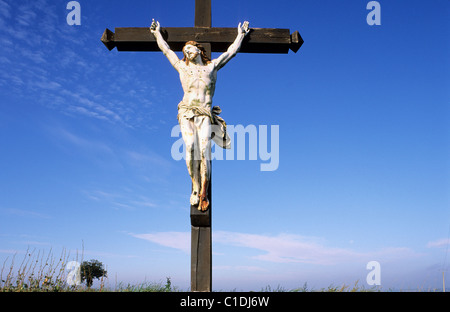 France, Cotes d'Armor, Saint Juvat, a realistic Christ Stock Photo