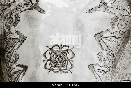 Elegant Islamic art design on a mosque ceiling in Istanbul in Turkey in Middle East Asia. Architecture Ethereal Beauty Beautiful Eastern Travel Stock Photo