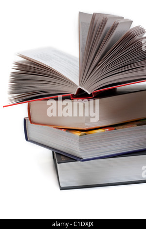 Pile of the books insulated on white background Stock Photo