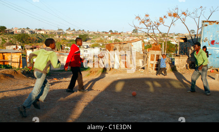 CHILDREN FOOTBALL BRIGHTON TOWNSHIP SOUTH AFRICA NEW BRIGHTON TOWNSHIP NEW BRIGHTON TOWNSHIP PORT ELIZABETH SOUTH AFRICA 01 Ju Stock Photo