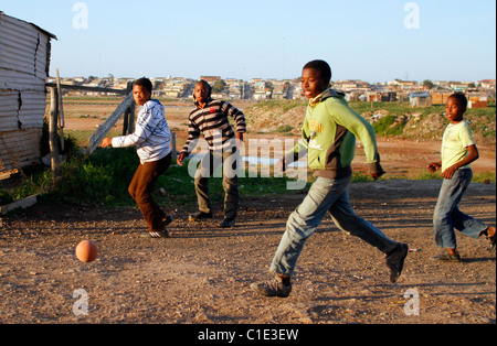 CHILDREN FOOTBALL BRIGHTON TOWNSHIP SOUTH AFRICA NEW BRIGHTON TOWNSHIP NEW BRIGHTON TOWNSHIP PORT ELIZABETH SOUTH AFRICA 01 Ju Stock Photo