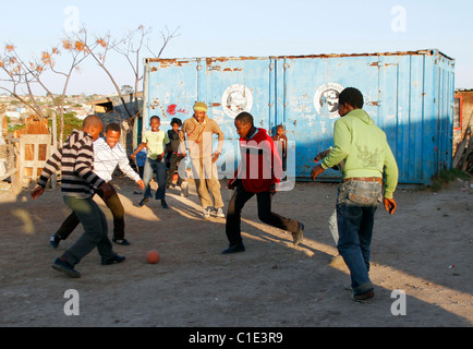 CHILDREN FOOTBALL BRIGHTON TOWNSHIP SOUTH AFRICA NEW BRIGHTON TOWNSHIP NEW BRIGHTON TOWNSHIP PORT ELIZABETH SOUTH AFRICA 01 Ju Stock Photo