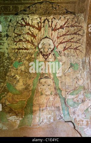 detail of frescoes, Sulamani Temple,  Minnanthu village, southwest of Bagan, Burma Myanmar Stock Photo