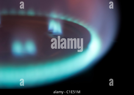 Flame from a Gas Stove Stock Photo