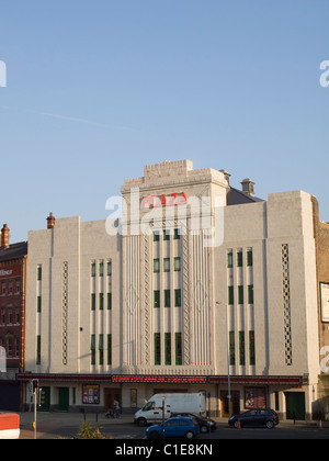 The Plaza Cinema and Theatre, Stockport, England, built in the 1930s in the Art Deco style.
