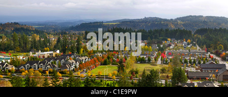 Typical Suburban Residential North American Neighborhood in Fall Stock Photo