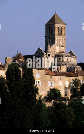 France, Vienne, Chauvigny, Saint Pierre church of the 11th century Stock Photo