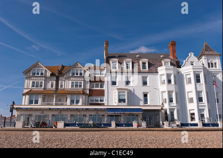 The Brudenell Hotel in Aldeburgh, Suffolk looking over the beach Stock ...