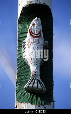 Micmac Fish Canada, Quebec Province, Gaspesie, reserve amerindienne of Micmac close ...