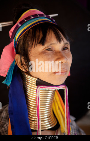 Long neck Karen woman, Ban Nai Soi, Mae Hong Son, Thailand Stock Photo