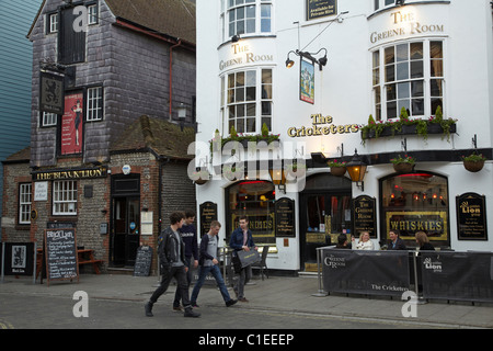 The Black Lion and The Cricketers Pubs, The Lanes, Brighton, East Sussex, England, United Kingdom Stock Photo