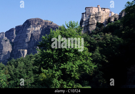 Greece, the Meteors, Haghia Roussanou monastery Stock Photo