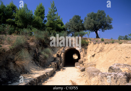 Greece, Peloponese, Ancient olympic site in Nemea: the stadium Stock Photo