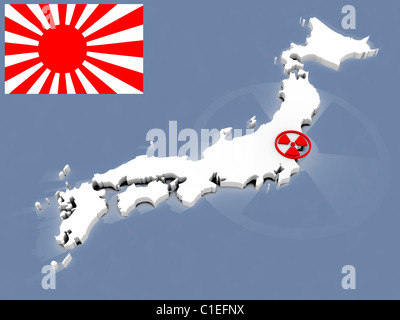 Earthquake Japan and the nuclear disaster Stock Photo
