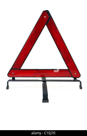 Red warning triangle isolated over white background Stock Photo