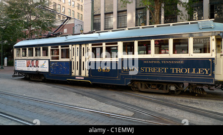 MEMPHIS TENNESSEE   TROLLEY CAR IN MAIN STREET MEMPHIS TENNESSEE Stock Photo