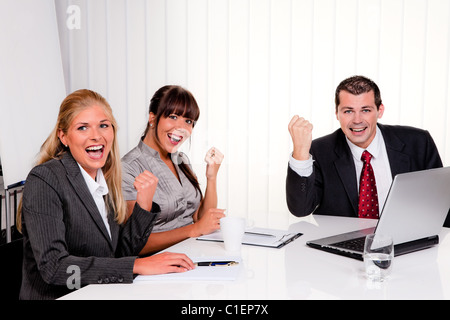 Successful young team at a meeting in the office Stock Photo