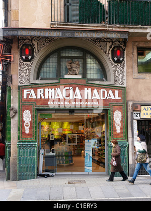 Farmacia Hadal, Las Ramblas, Barcelona, Spain. Stock Photo