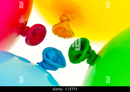 Various colorful balloons. Symbol of lightness, freedom, celebration Stock Photo