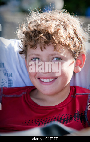 Portrait of a young boy smiling. Stock Photo
