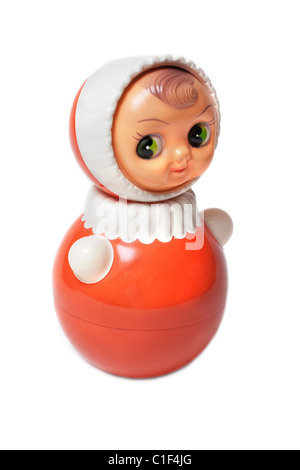 Plastic set of nesting dolls insulated on white background Stock Photo