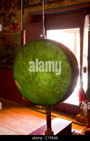 Religious drum at Rizong Gompa, (Ladakh) Jammu & Kashmir, India Stock Photo