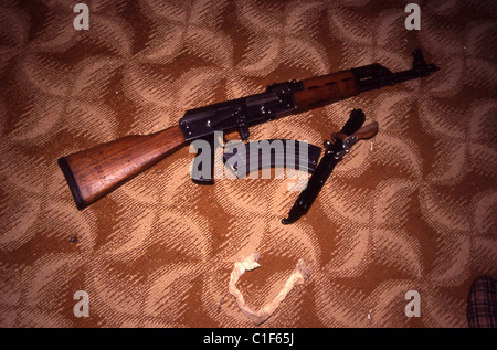 The original AK-47 was one of the first true assault rifles. Even after six decades the model and its variants remain the most w Stock Photo