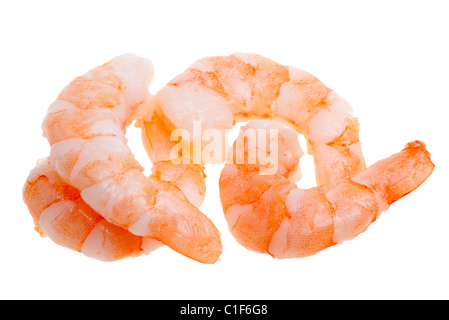 prepared shrimp isolated on a white background Stock Photo