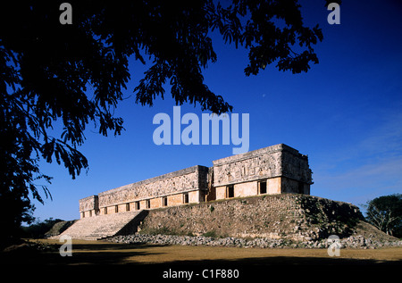 Mexico, Yucatan State, Mayan site of Uxmal, the governor's palace Stock Photo