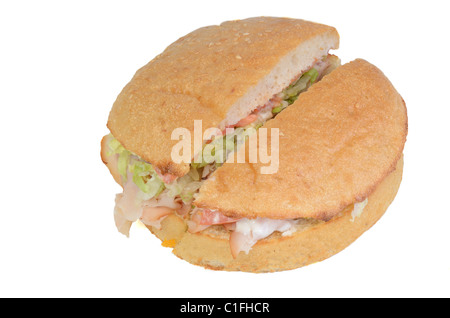 A delicious deli sandwich cut in half Stock Photo