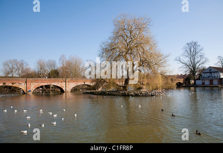 Tramway Bridge over river Avon, Stratford upon Avon Stock Photo