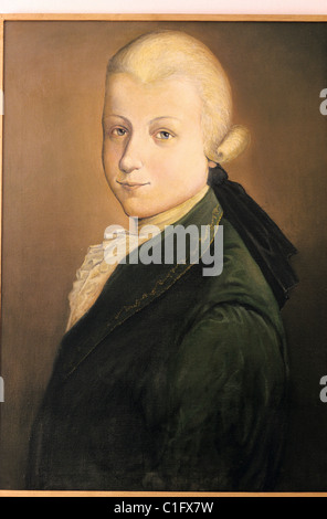 Czech Republic, Prague, portrait of Mozart in the Bertramka Villa Stock Photo