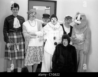 Staff students fancy dress first Comic Relief Red Nose day Devizes School Wiltshire England Stock Photo