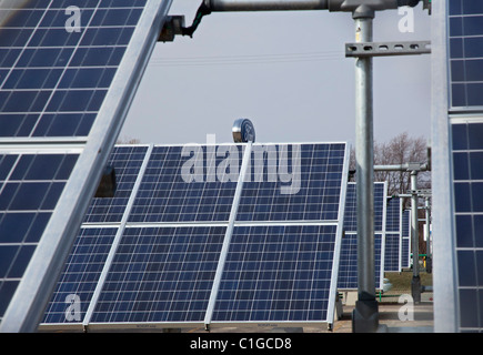Wayne, Michigan - A 500-kilowatt solar array helps power Ford Motor Co.'s Michigan Assembly Plant. Stock Photo
