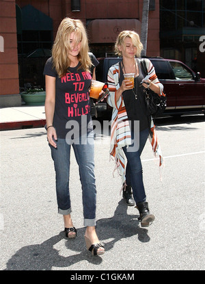 Sisters Alyson Renae Michalka and Amanda Joy Michalka AKA Aly & AJ leaving Anastacia with soft drinks in Beverly Hills Los Stock Photo