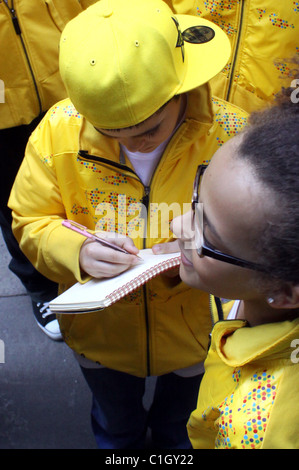 Britain's Got Talent' street dance group winners Diversity outside a London television studio after appearing on 'GMTV' and Stock Photo