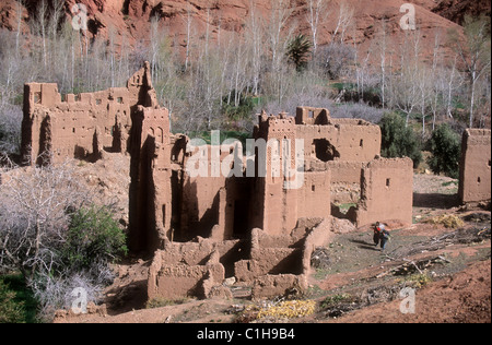 Morocco, upper Atlas, kasbah in Dades valley Stock Photo