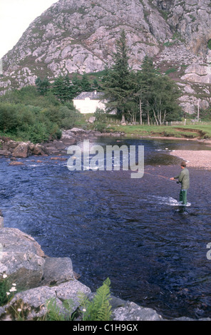 Scotland, Highlands, salmon fishing in the Maree Loch Stock Photo