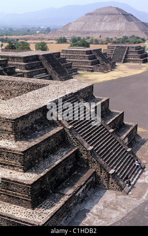 Mexico, Mexico State, Teotihuacan, Pre-Hispanic city listed as World Heritage by UNESCO, Pyramid of the sun Stock Photo