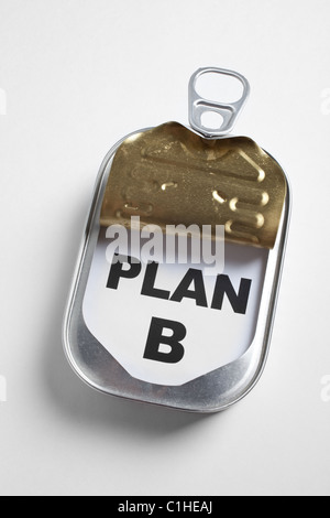 Can and Plan B, Concept of easy and timely changing plan Stock Photo